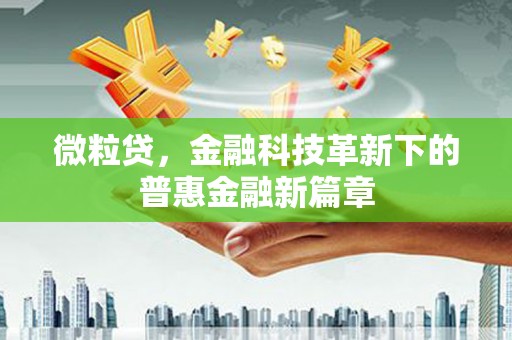 秦皇岛微粒贷，金融科技革新下的普惠金融新篇章