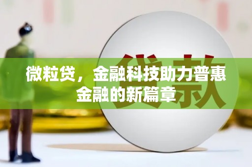 秦皇岛微粒贷，金融科技助力普惠金融的新篇章