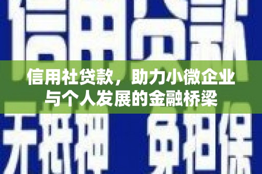 秦皇岛信用社贷款，助力小微企业与个人发展的金融桥梁