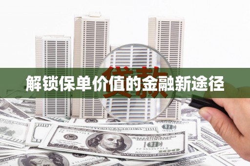 秦皇岛解锁保单价值的金融新途径