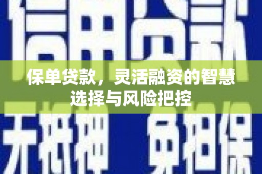 秦皇岛保单贷款，灵活融资的智慧选择与风险把控