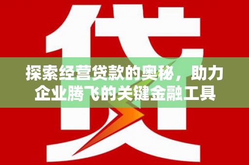 秦皇岛探索经营贷款的奥秘，助力企业腾飞的关键金融工具