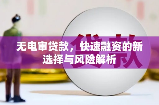 秦皇岛无电审贷款，快速融资的新选择与风险解析