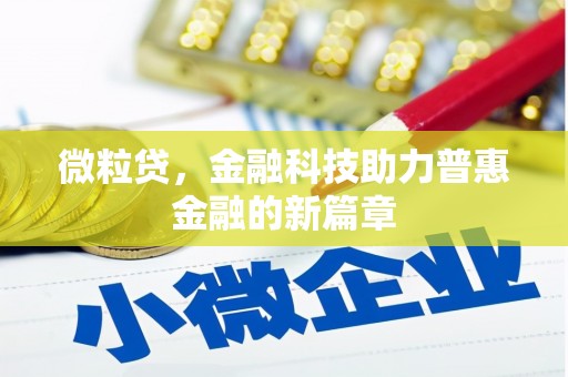 秦皇岛微粒贷，金融科技助力普惠金融的新篇章