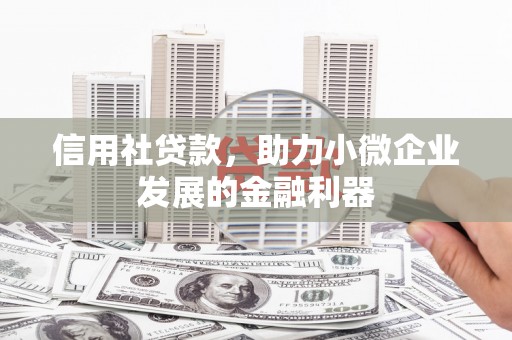 秦皇岛信用社贷款，助力小微企业发展的金融利器